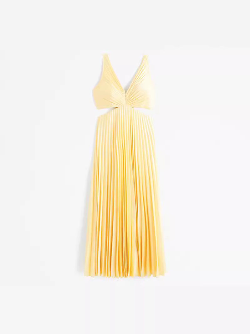 Robe longue à col en V pour femmes - Tenue élégante de soirée pour invitées de mariage