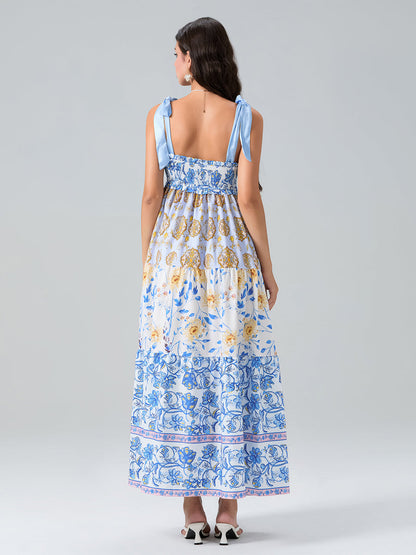 Robe maxi vintage pour femme
