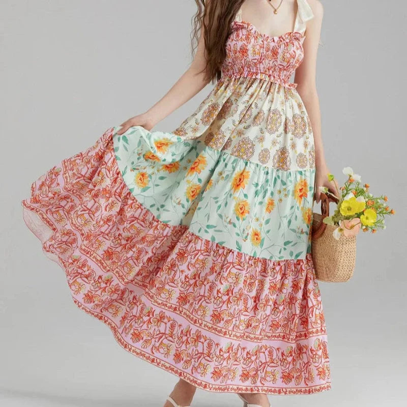 Robe maxi vintage pour femme