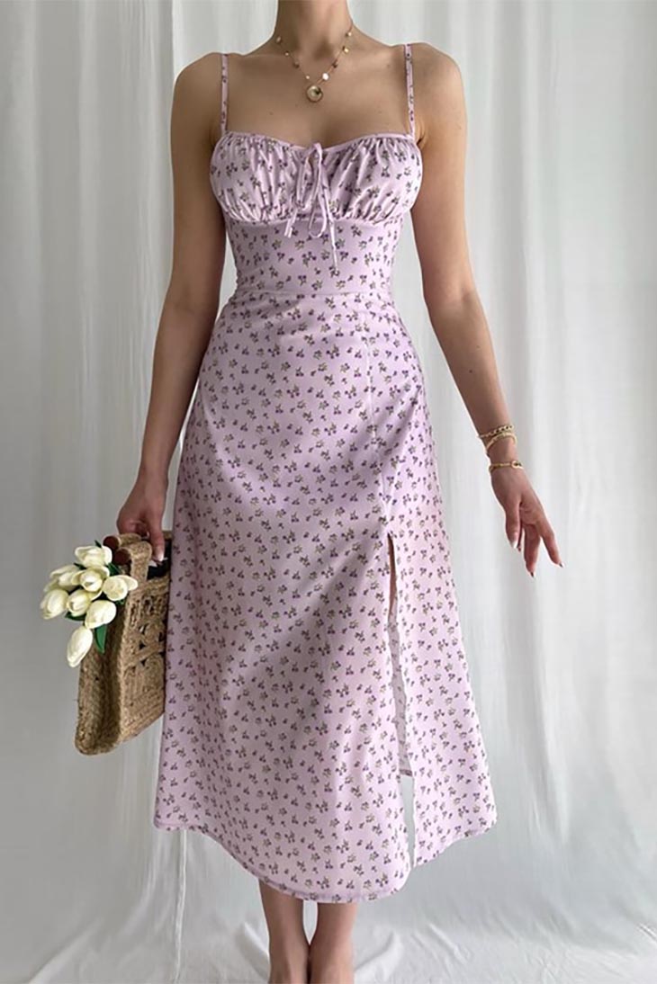 Robe midi vintage pour femme
