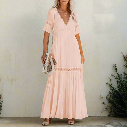 Robe blanche en dentelle pour femme
