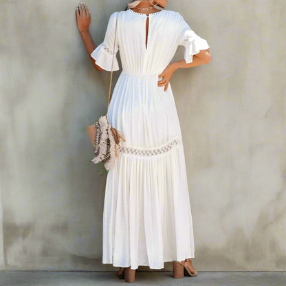 Robe blanche en dentelle pour femme
