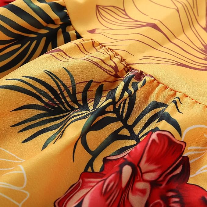 Robe longue jaune pour femme