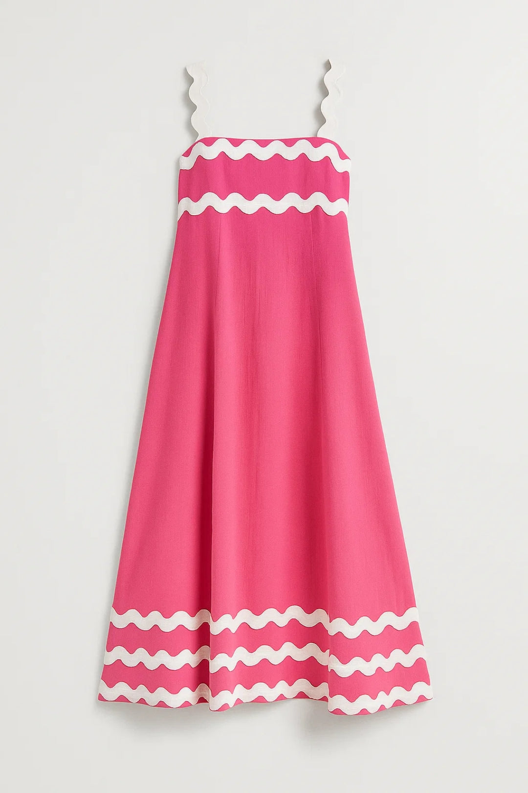 Robe Maxi Femme à Détails Vagues – Coupe Fluide et Décontractée