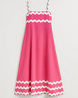 Robe Maxi Femme à Détails Vagues – Coupe Fluide et Décontractée