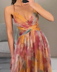 Robe maxi femme en mesh floral – Buste ajusté jupe fluide