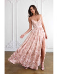 Robe Longue Femme Fleurie en Mousseline – Coupe A-Line Style Bretelles