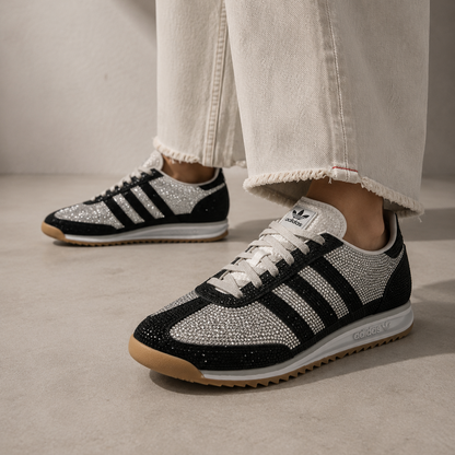 Sneakers basses Adidas SL 72 rhinestone grey black charcoal unisexe