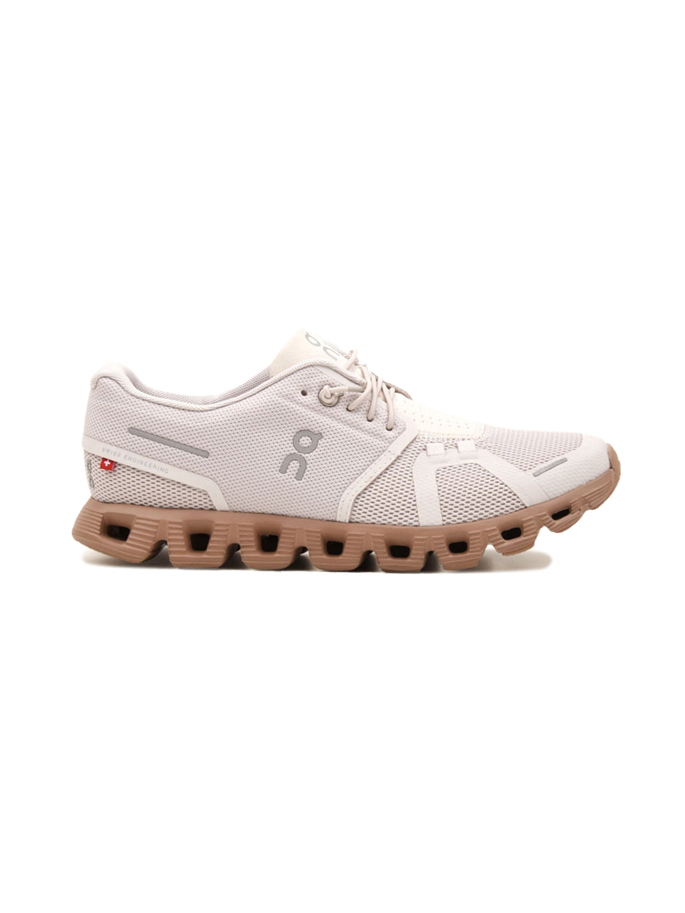 On Cloud 5 Sand/Rosebrown | Femme | Chaussures Running | Mesh Recyclé