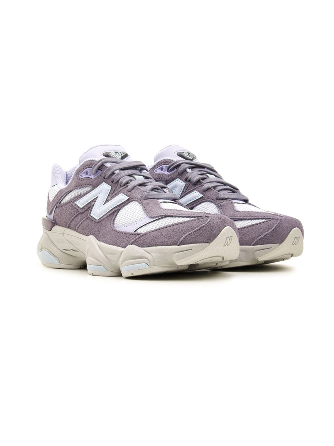New Balance 9060 Violet baskets basses enfant daim et mesh multicolore, vue de face
