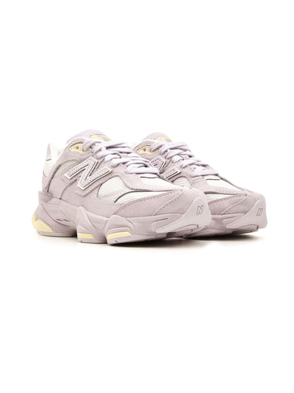 New Balance 9060 Horizon Gris baskets basses enfant daim et mesh multicolore, vue de face