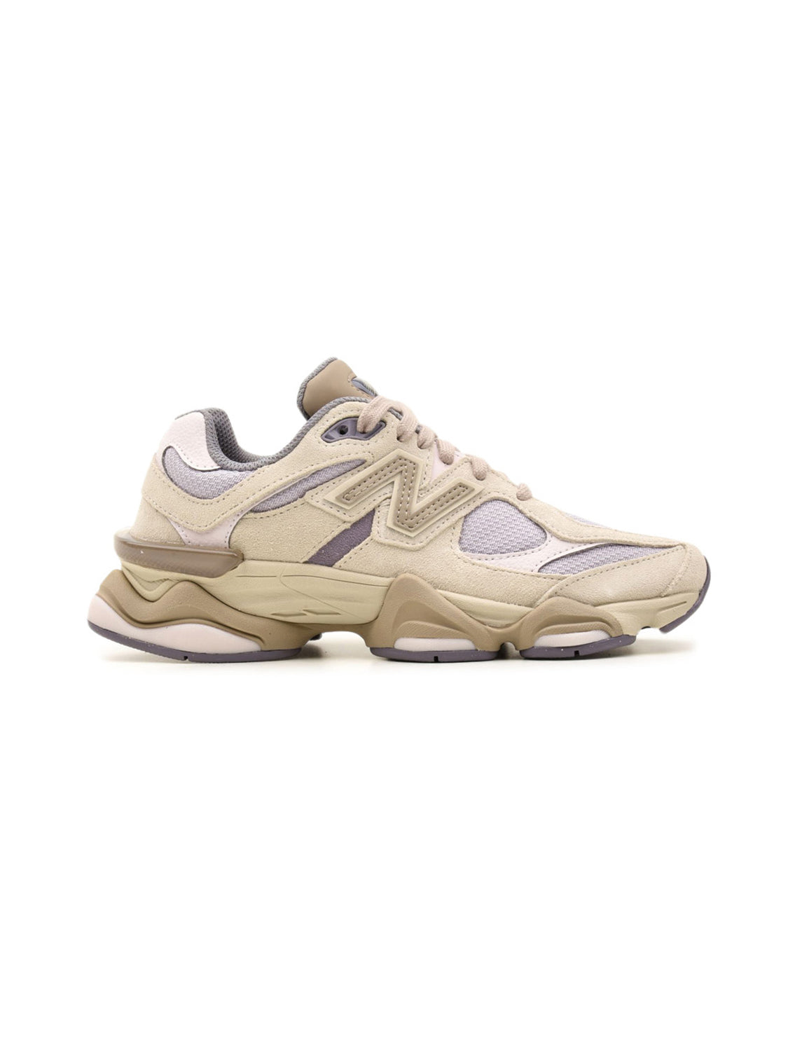 New Balance 9060 Beige baskets basses homme et femme daim et mesh beige, détail tige