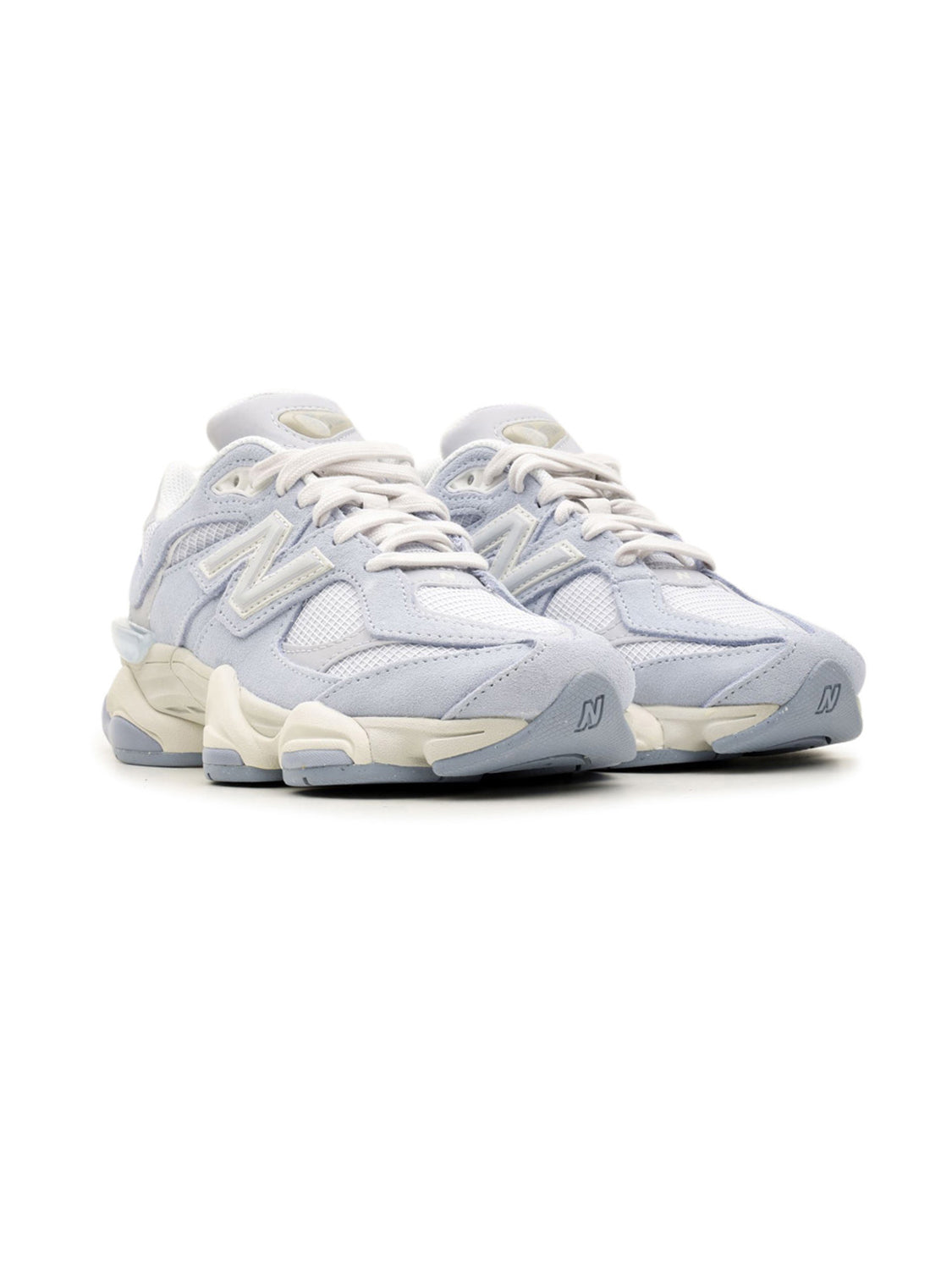 New Balance 9060 Bleu baskets basses homme et femme daim et mesh bleu, vue de face
