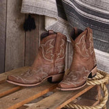 Santiags Femme Léonie Brodées Style Western à Talon Bas