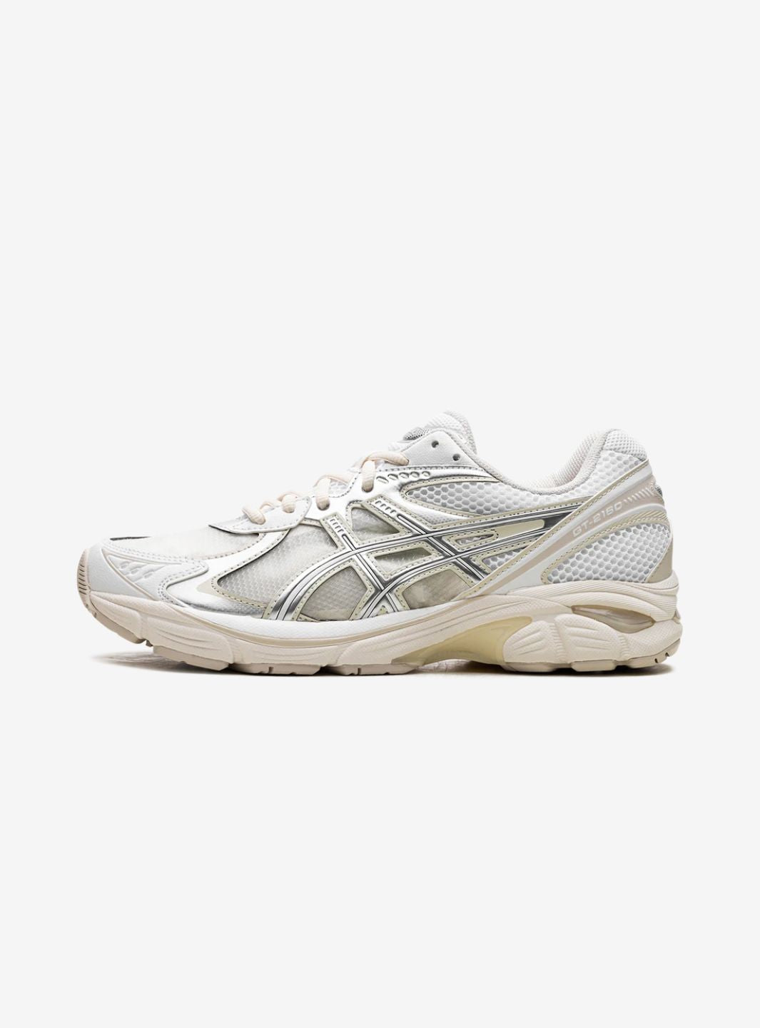 Asics GT-2160 Above the Clouds White Pure Silver baskets basses homme et femme en mesh et cuir synthétique blanc argent, vue 