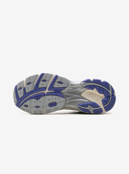 Asics GT-2160 White Blue Violet baskets basses homme et femme en mesh et cuir synthétique blanc bleu, vue arrière