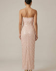 Robe Longue Femme à Sequins – Bustier Cœur Sans Bretelles