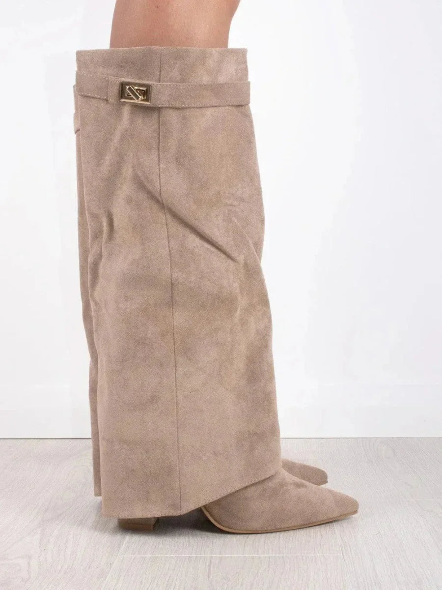 Bottes Femme Maëlys en Daim à Détails Métalliques