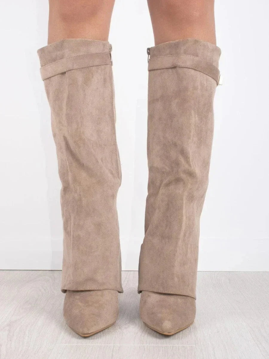 Bottes Femme Maëlys en Daim à Détails Métalliques