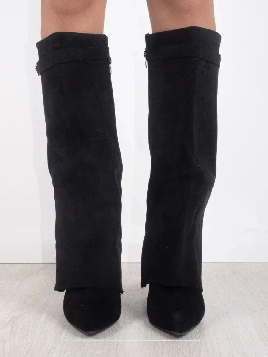 Bottes Femme Maëlys en Daim à Détails Métalliques
