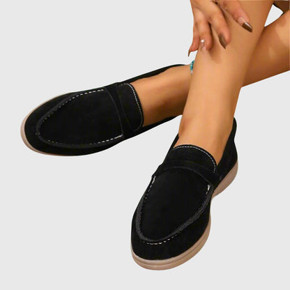 Mocassins Femme Apolline-Jade – détail de la tige
