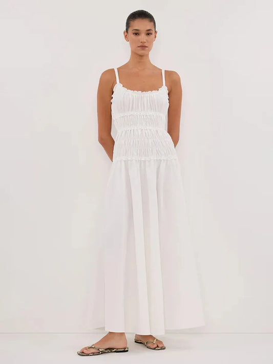 Abito lungo da donna plissettato - silhouette fluida ed elegante