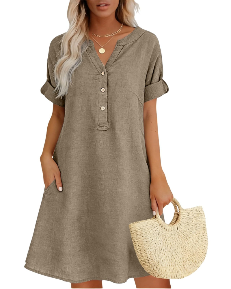 Robe Midi Femme en tissu léger, coupe ample – Menvelo