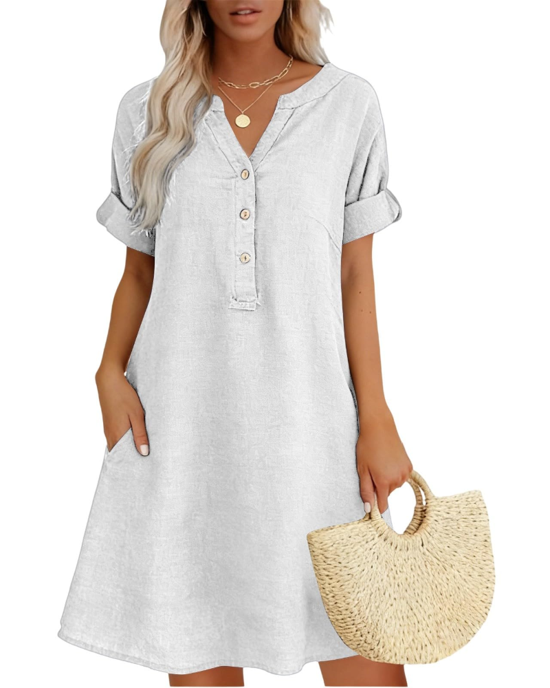 Robe Midi Femme en tissu léger, coupe ample – Menvelo