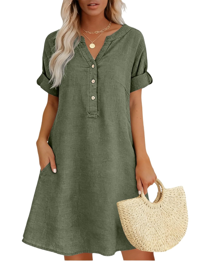 Robe Midi Femme en tissu léger, coupe ample – Menvelo