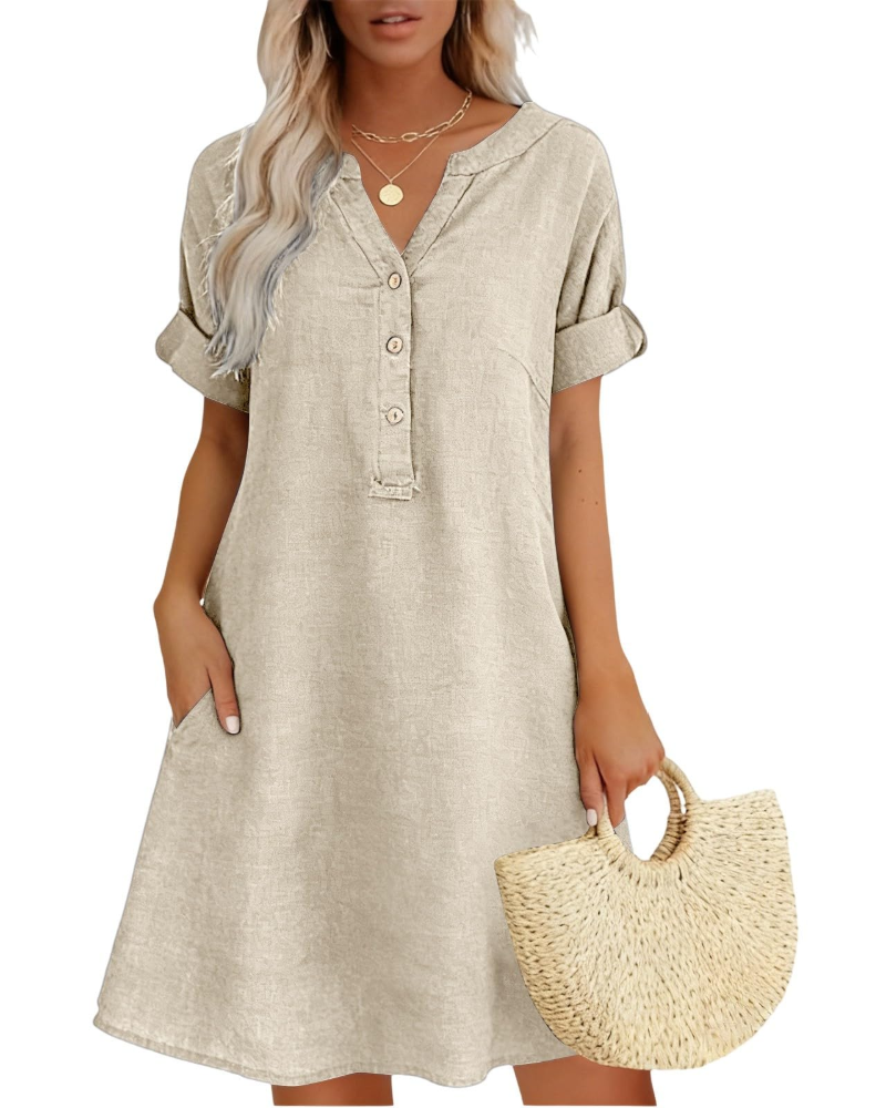 Robe Midi Femme en tissu léger, coupe ample – Menvelo