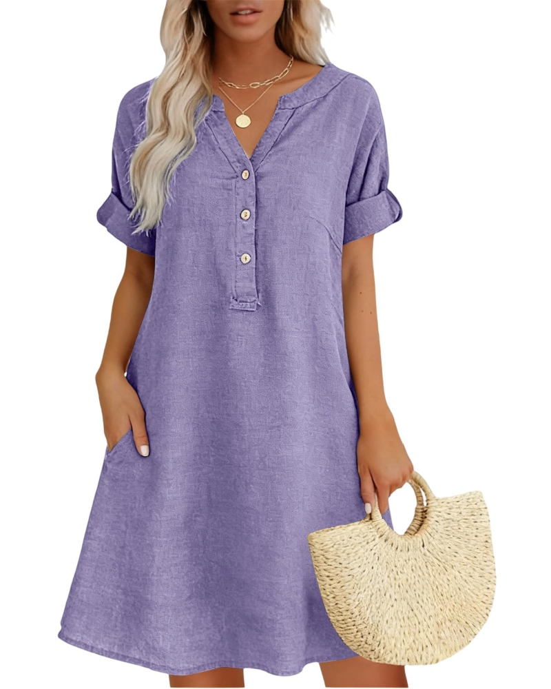 Robe Midi Femme en tissu léger, coupe ample – Menvelo