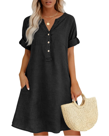 Robe Midi Femme en tissu léger, coupe ample – Menvelo