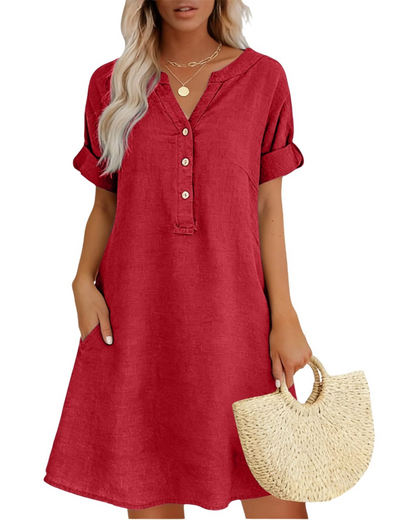 Robe Midi Femme en tissu léger, coupe ample – Menvelo
