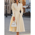 Robe Longue Femme Col V – Coupe Gainante et Affinante