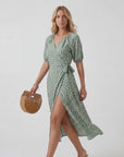 Robe Midi Femme Col V Coupe A – Jupe Fluide Fente Latérale | Drapé Léger Aérien