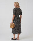 Robe Midi Femme Col V Coupe A – Jupe Fluide Fente Latérale | Drapé Léger Aérien