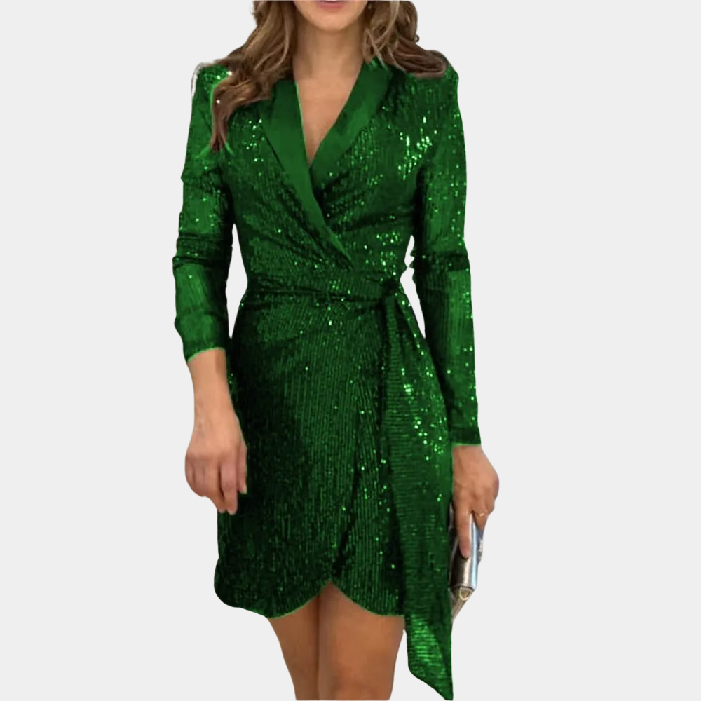 Robe Mini Femme en tissu léger, portefeuille, coupe moulante – Menvelo