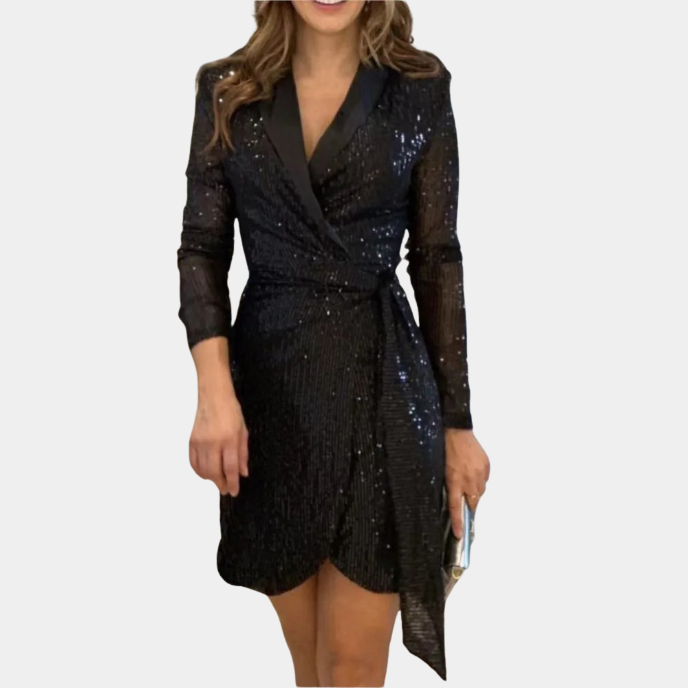 Robe Mini Femme en tissu léger, portefeuille, coupe moulante – Menvelo