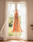 Robe Maxi Femme à Col Halter – Coupe Fluide Sans Manches Dos Nu