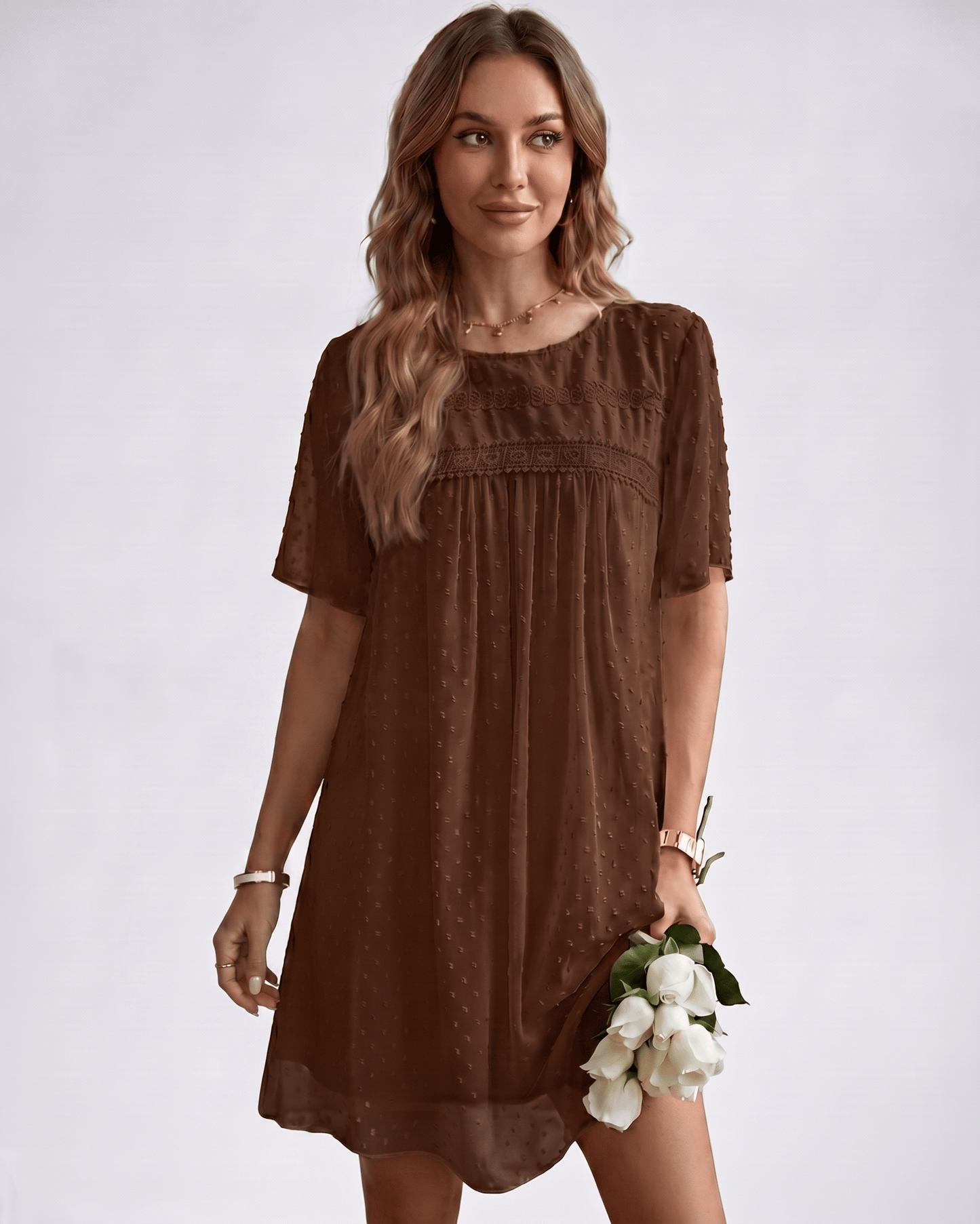 Robe Mini Plumetis | Robe Dentelle Légère | Menvelo