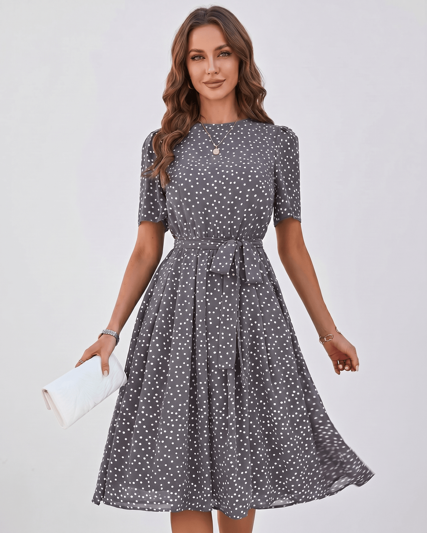 Robe Midi À Pois | Robe Fluide Fluide | Menvelo
