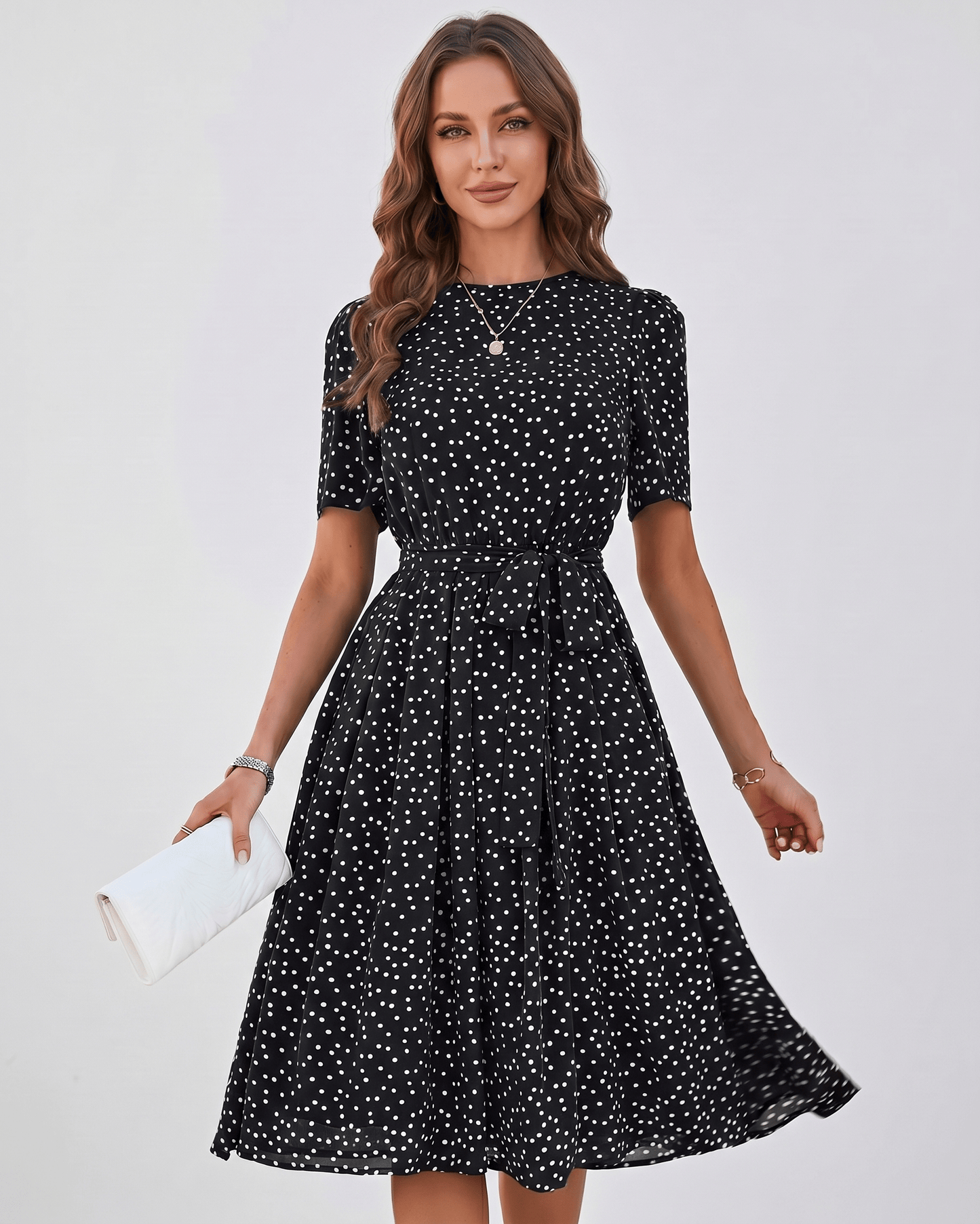 Robe Midi À Pois | Robe Fluide Fluide | Menvelo