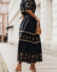 Robe Midi Bohème Femme en Tissu Léger – Taille Définie Silhouette Fluide