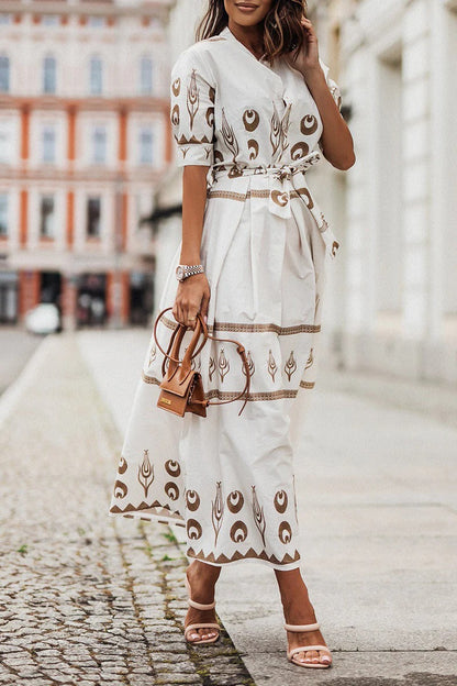 Robe Midi Bohème Femme en Tissu Léger – Taille Définie Silhouette Fluide