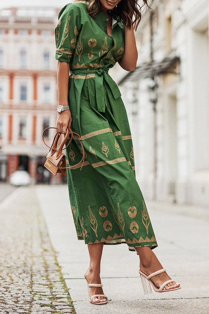 Robe Midi Bohème Femme en Tissu Léger – Taille Définie Silhouette Fluide