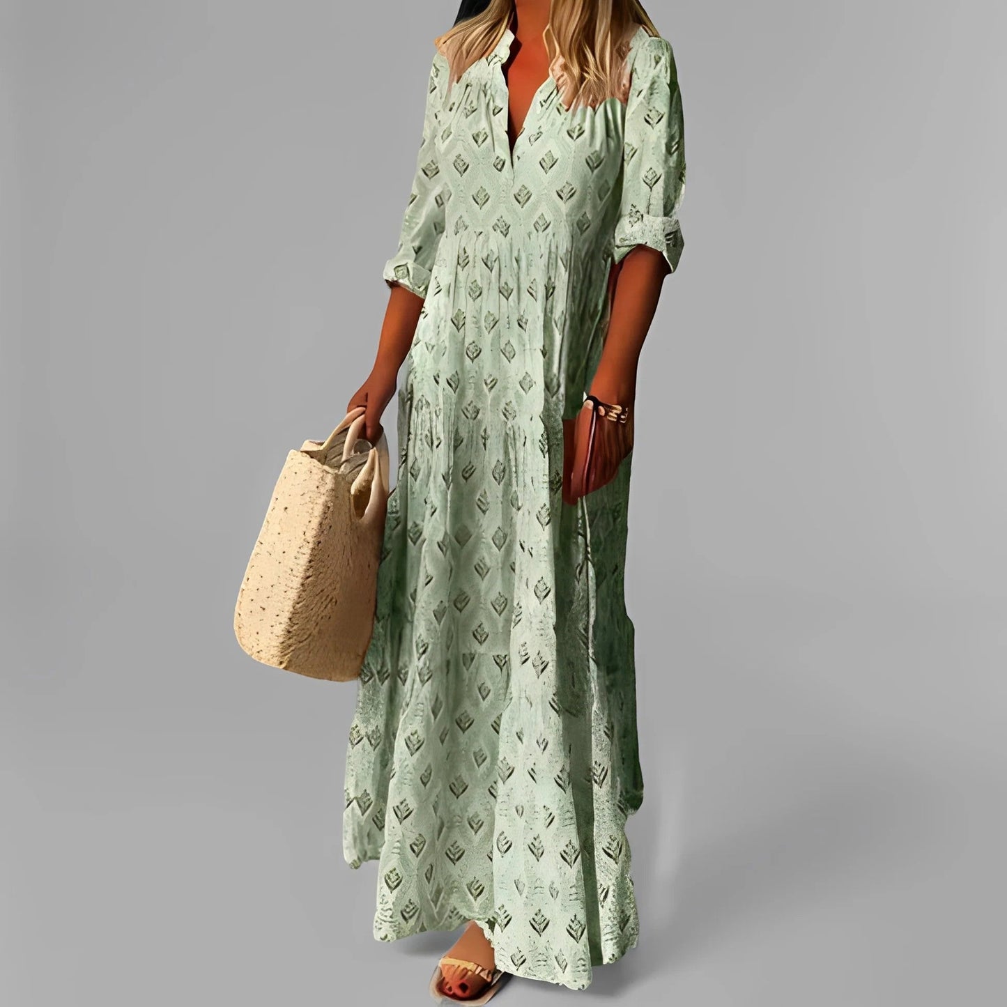 Robe longue femme en tissu léger – Coupe fluide décontractée