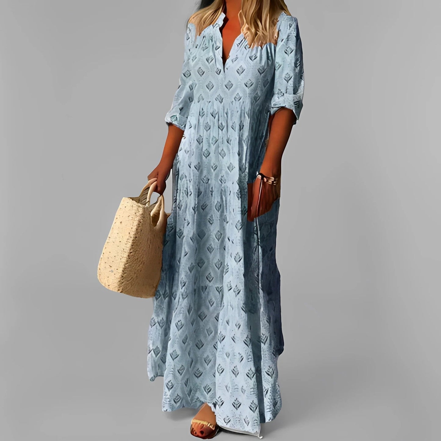 Robe longue femme en tissu léger – Coupe fluide décontractée