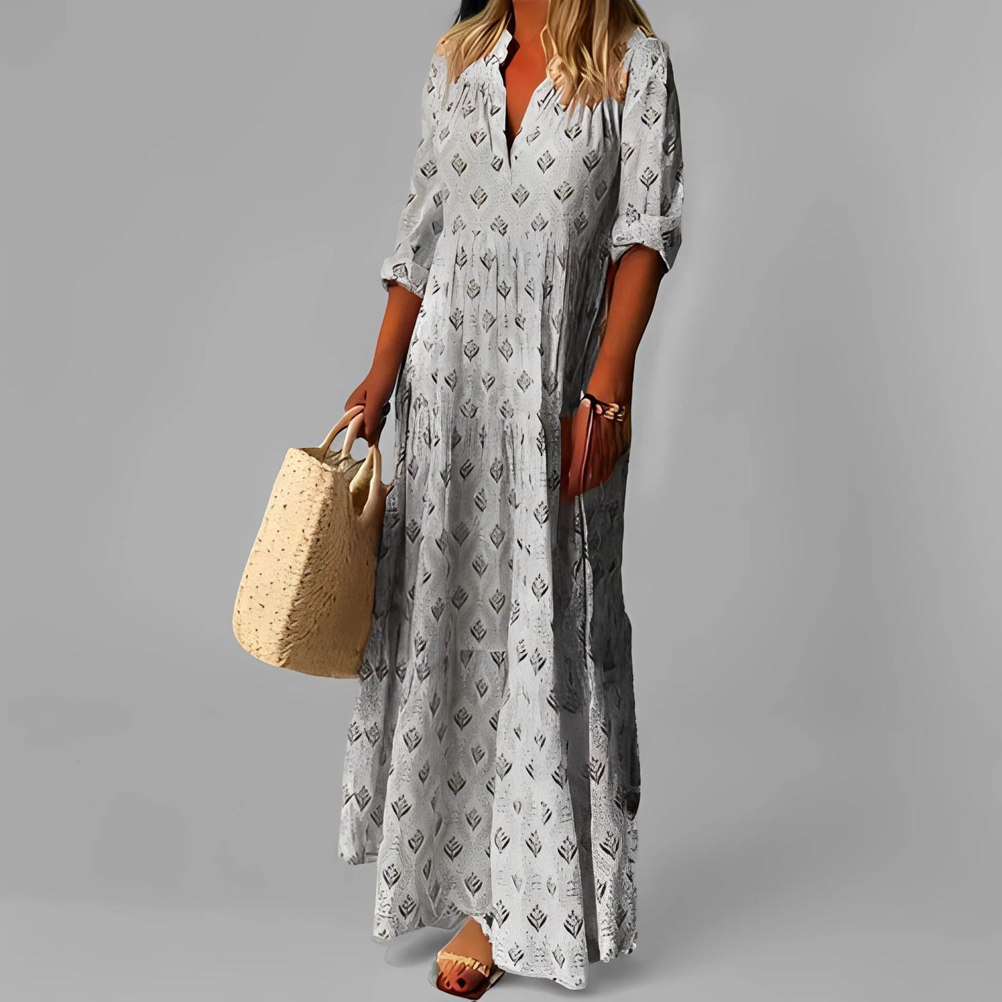 Robe longue femme en tissu léger – Coupe fluide décontractée