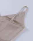 Robe Slip Femme Col V Fendue – Coupe Slim à Bretelles | Drapé Soyeux