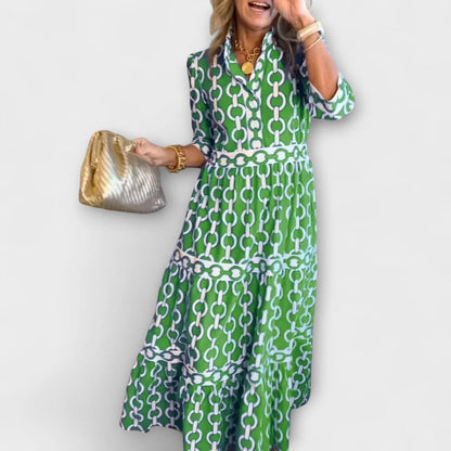Robe Longue Femme Manches Trois-Quarts – Légère Coupe Fluide